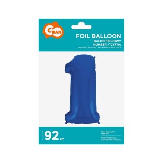 Godan Balon foliowy Godan balon foliowy niebieski cyfra 1 35cal (FG-C85n1)