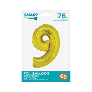 Godan Balon foliowy Godan Smart cyfra 9 złota 76cm (CH-SZL9)