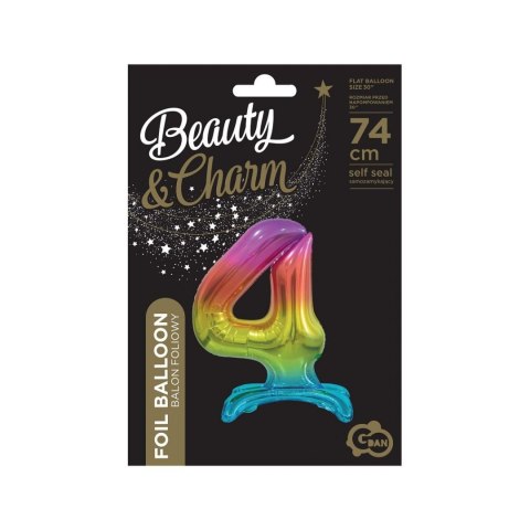 Godan Balon gumowy Godan Beauty&Charm cyfra stojąca tęczowa tęczowa 30cal (BC-AST4)