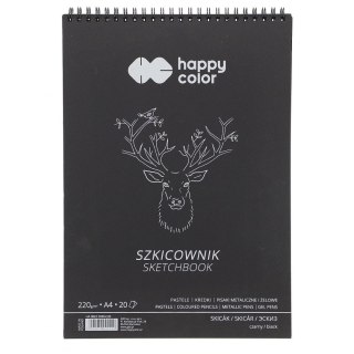 Happy Color Blok artystyczny Happy Color szkicownik czarny A4 220g 20k (HA 3822 2030-C20)