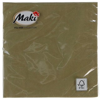 Pol-mak Serwetki Pol-mak khaki bibuła [mm:] 330x330 (00051)