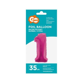 Godan Balon foliowy Godan cyfra 1 różowy 35 cm (FG-C35R1)