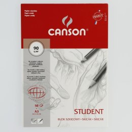 Canson Blok rysunkowy Canson Student klejony A3 biały 90g 50k (100554853)