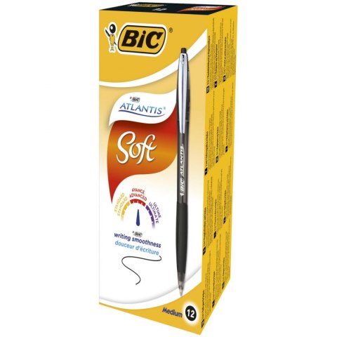 Bic Długopis olejowy Bic Atlantis Soft Metal Clic czarny 1,2mm