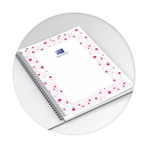 Oxford Kołozeszyt (kołobrulion) Oxford Floral B5 120k. 90g krata/tagi (400094955)