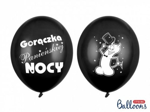 Partydeco Balon gumowy Partydeco Gorączka Panieńskiej Nocy czarny 300mm (SB14P-241-010-6)