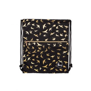 Hash Plecak (worek) na sznurkach Hash Golden effect golden birds czarna (507022053)