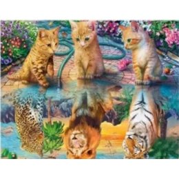 Norimpex Zestaw kreatywny Norimpex Diamentowa mozaika kotki i ich tygrysie marzenia 40x30cm (NO-1004873)