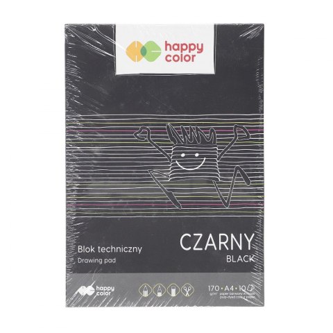 Happy Color Blok techniczny Happy Color A4 czarny 170g 10k (HA 3717 2030-9)