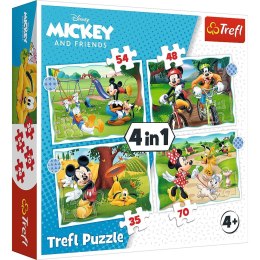 Trefl Puzzle Trefl Fajny dzień Mickiego 4w1 4w1 el. (34604)