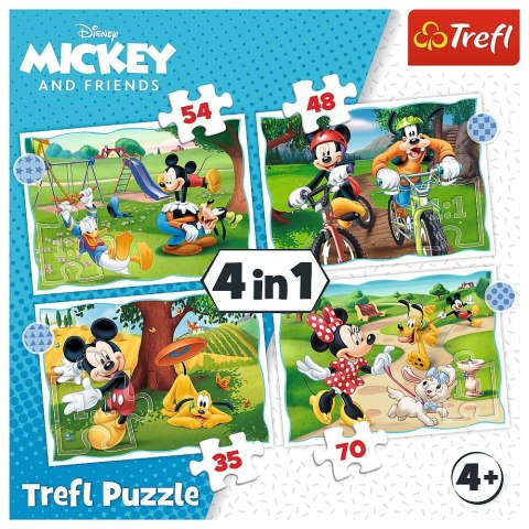 Trefl Puzzle Trefl Fajny dzień Mickiego 4w1 4w1 el. (34604)
