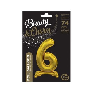 Godan Balon gumowy Godan Beauty&Charm cyfra stojąca złota złota 30cal (BC-ASZ6)