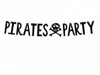 Partydeco Girlanda Partydeco Baner Piraci - Pirates Party, czarny, 14x100cm (GRL86-010)