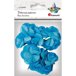 Titanum Ozdoba papierowa Titanum Craft-Fun Series Różyczki papierowe na druciku niebieskie (ZH-001)