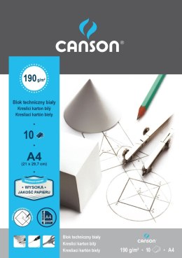 Canson Blok techniczny Canson A4 biały 190g 10k [mm:] 210x297 (400015145)