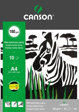 Canson Blok techniczny Canson czarny A4 CZARNY 160g 10k [mm:] 210x297 (400075233)