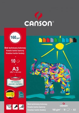 Canson Blok techniczny Canson kolorowy A3 mix 160g 10k [mm:] 297x420 (400075230)