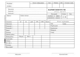 Stolgraf Druk offsetowy Stolgraf Raport dzienny pracy sprzeętu A5/100 , k67 A5 100k. (K67)