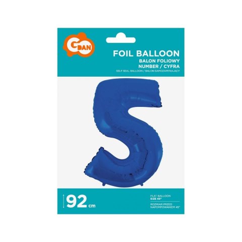 Godan Balon foliowy Godan cyfra 5 NIEBIESKA 91 cm 45cal (FG-C85N5)