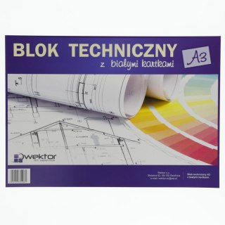 Wektor Blok techniczny Wektor A3 biały 160g 10k