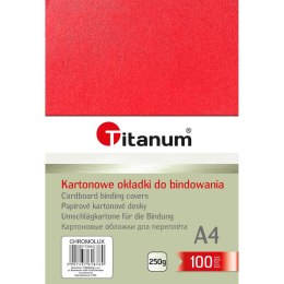Titanum Karton do bindowania błyszczący - chromolux A4 czerwony 250g Titanum