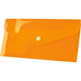 Tetis Teczka plastikowa na zatrzask koperta pp DL pomarańczowy 140 mic. [mm:] 110x220 Tetis (BT612-P)