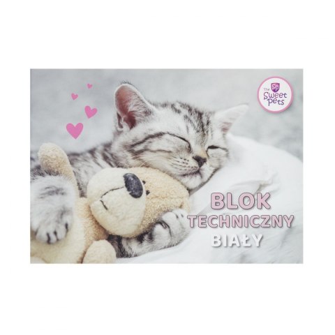 Beniamin Blok techniczny Beniamin The Sweet Pets A4 biały 170g 20k [mm:] 295x210