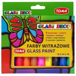 Toma Farba do malowania na szkle Toma kolor: mix 10,5ml 9 kolor. (TO-750 0 2)