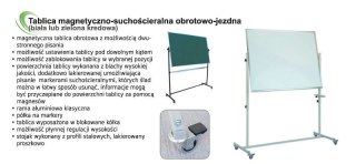 Wielkor Tablica suchościeralna Wielkor obrotowo-jezdna [mm:] 1000x1500