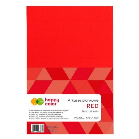 Happy Color Arkusz piankowy Happy Color kolor: czerwony 5 ark. [mm:] 210x297 (HA 7130 2030-2)