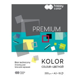 Happy Color Blok techniczny Happy Color Premium kolorowy A3 mix 220g 10k [mm:] 297x420 (HA 3722 3040-09)