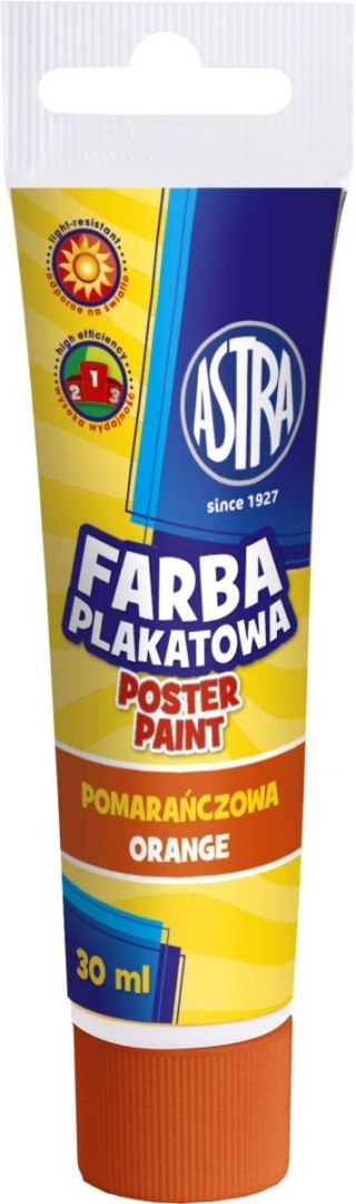 Astra Farby plakatowe Astra kolor: pomarańczowa 30ml 1 kolor.