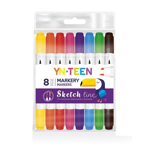 Yn-teen Marker do papieru Yn-teen, mix okrągła/ścięta końcówka