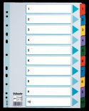 Esselte Przekładka numeryczna Esselte Mylar kartonowe A4 mix kolorów 160g 10k 1-10 (100161)