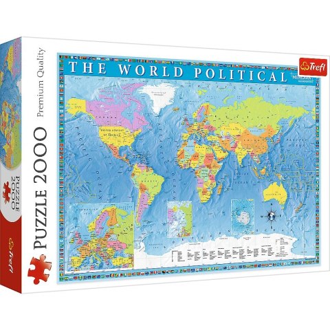 Trefl Puzzle Trefl Polityczna mapa świata 2000 el. (27099)