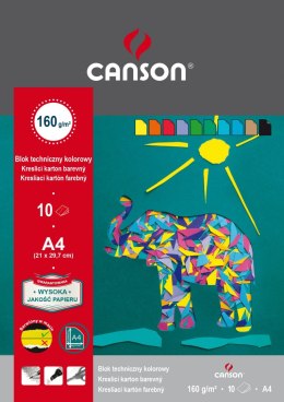 Canson Blok techniczny Canson kolorowy A4 mix 160g 10k [mm:] 210x297 (400075209)