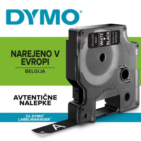 Dymo Taśma Dymo D1 12mm x 7m czarna/biały nadruk