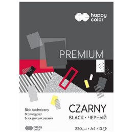 Happy Color Blok techniczny Happy Color Premium czarny A4 czarny 220g 10k [mm:] 210x297 (3722 2030-9)