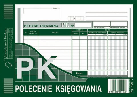 Michalczyk i Prokop Druk offsetowy Michalczyk i Prokop Polecenie księgowania A5 A5 80k. (439-3)