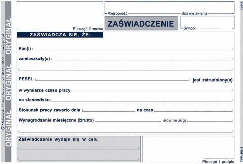 Michalczyk i Prokop Druk samokopiujący Michalczyk i Prokop Zaświadczenie o zatrudnieniu A6 80k. (502-5) Michalczyk i Prokop Druk samokopiujący Michalczyk i Prokop Zaświadczenie o zatrudnieniu A6 80k. (502-5)