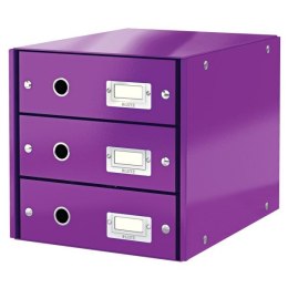 Leitz Pojemnik z szufladami Leitz Click & Store fioletowy 3 szuflad [mm:] 286x282x358 (60480062)