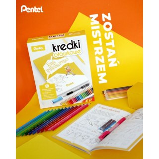 Pentel Zestaw pastele Pentel PTS15/BN15 pastele + długopis żelowy