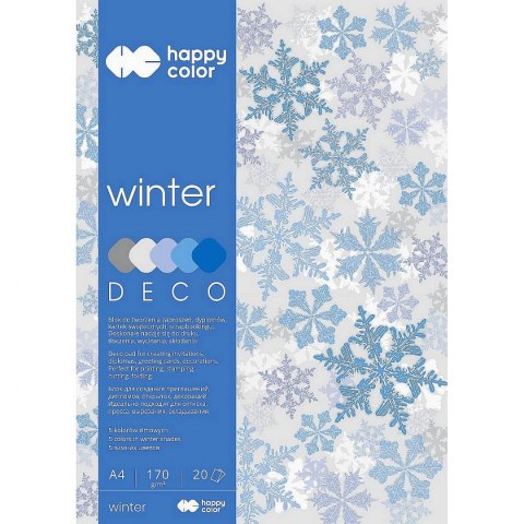 Happy Color Zeszyt papierów kolorowych Happy Color Deco Winter A4 170g 20k (HA 3817 2030-140)