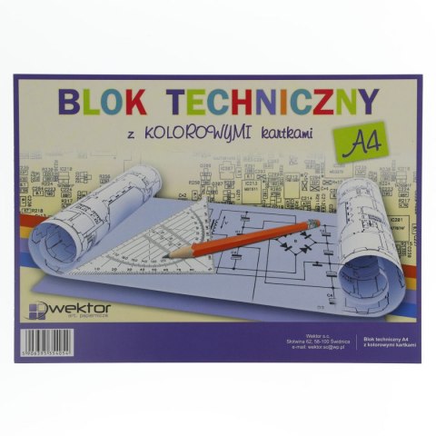 Wektor Blok techniczny Wektor kolor A4 mix 160g 10k