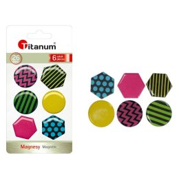 Titanum Magnes okrągłe, sześciokątne mix [mm:] 26 Titanum (4357-1) 6 sztuk