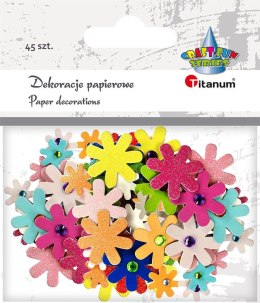 Titanum Ozdoba papierowa Titanum Craft-Fun Series kwiatki, kwiatki z kryształkiem (5048)