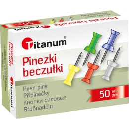 Titanum Pinezki beczułki Titanum kolorowe 50 szt.