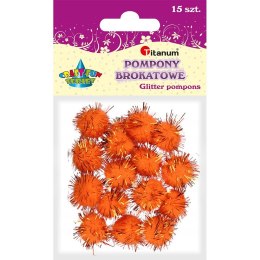 Titanum Pompony Titanum Craft-Fun Series brokatowe pomarańczowe 15 szt (338539)