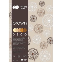 Happy Color Zeszyt papierów kolorowych Happy Color Deco Brown A4 170g 20k [mm:] 210x297 (HA 3717 2030-072)