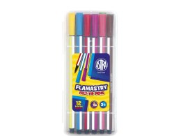 Astra Flamastry heksagonalne Astra w plastikowym zamykanym boxie 12 kolorów (314115001)